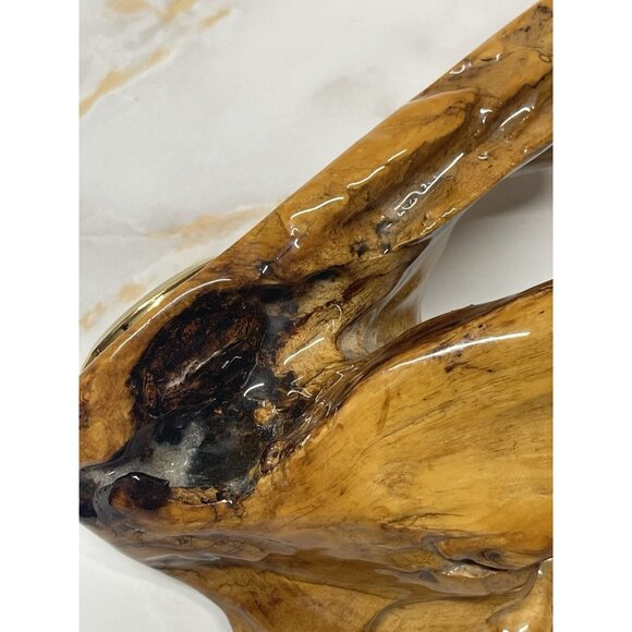 Wood Clock Natural Edge Signed Glen Schaff Artist Abstract Lightweight VTG READ - Picture 7 of 13